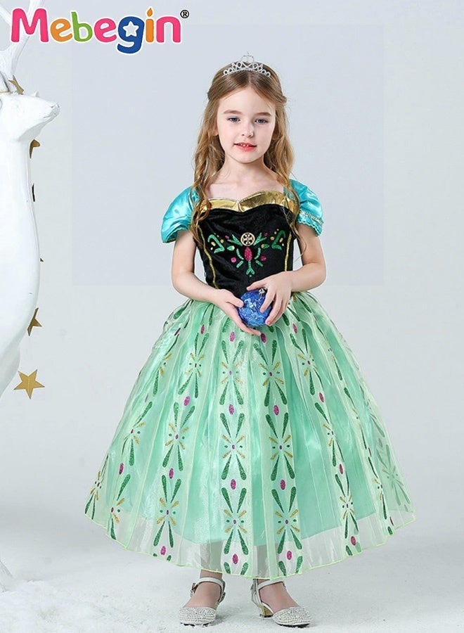 MEBEGIN Deluxe Princess Costume Set with 5PCS Accessaries, Fancy Elegant Tull Dress for Girls, Fairy Dress with Exquisite Patterns, Suitable for Party, Birthday, Funfair, Stage Performance, Cosplay and Any Other Special Occasions - Image 3
